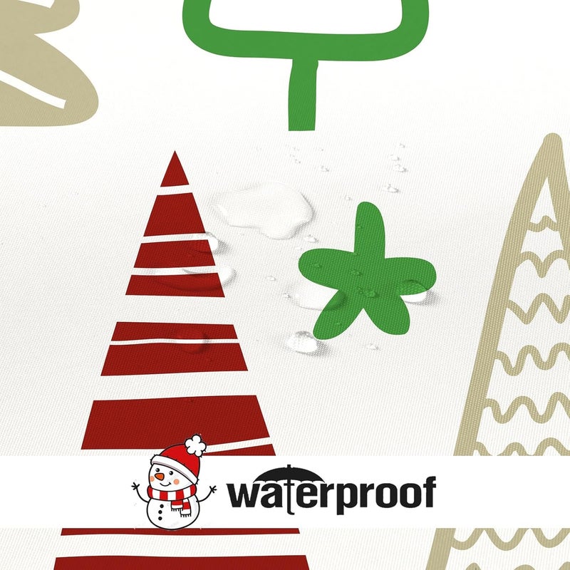 YOSTEV Christmas Shower Curtain, Colorful Christmas Tree Shower Curtains for Bathroom, Red Green Winter Holiday Shower Curtain, Merry Christmas Xmas Pine Fabric Cloth Bath Curtain, 72x72 Inch - Image 5